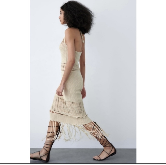 ZARA TALL FLAT LEATHER GLADIATOR SANDALS - Picture 6 of 8